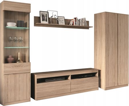 Liveo Meble Meblościanka Remi Iv Dąb Sonoma Rtv Z Szafą Witryną