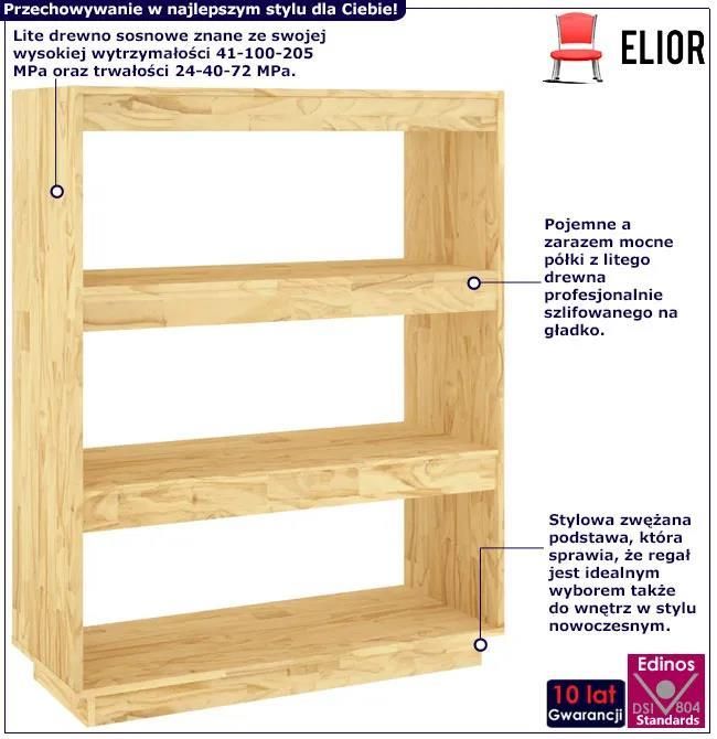 Elior Naturalny Regał Skandynawski Z 3 Półkami Wajos 11X - Opinie i ...