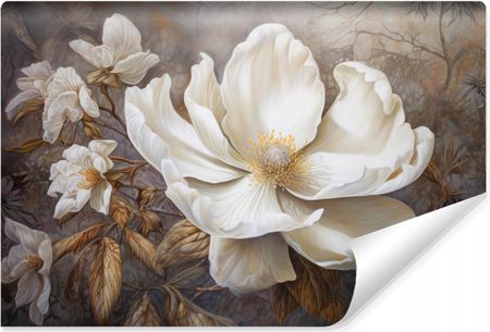 Muralo Fototapeta Kremowy Kwiat Natura Abstrakcja Liście Retro 450X300