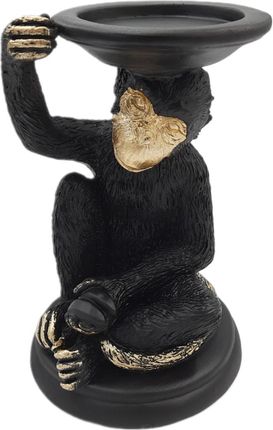 Świecznik dekoracyjny małpka małpa siedząca figurka