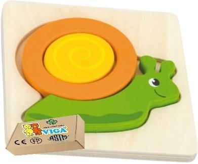 Viga Drewniane Puzzle Ślimak Zabawki Edukacyjne Rozwojowe Dla Niemowląt Dzieci