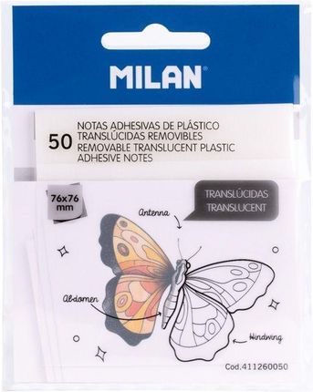 Milan Karteczki Samoprzylepne 76X76/50K Clear