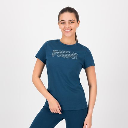 Puma Koszulka Z Krótkim Rękawem Damska Gym Pilates Niebieska