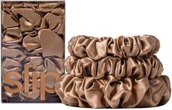 Slip Pure Silk Back To Basics Assorted Scrunchies Light Brown