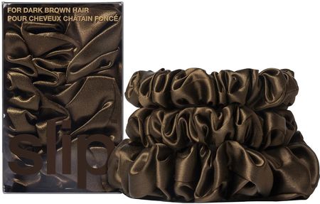 Slip Pure Silk Back To Basics Assorted Scrunchie Set (Various Colours) Dark Brown