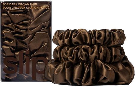 Slip Pure Silk Back To Basics Assorted Scrunchies Dark Brown