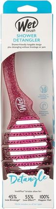 Wet Brush Detangler Shower Pink Glitter Szczotka Do Rozczesywania Włosów Podczas Kąpieli Różowa