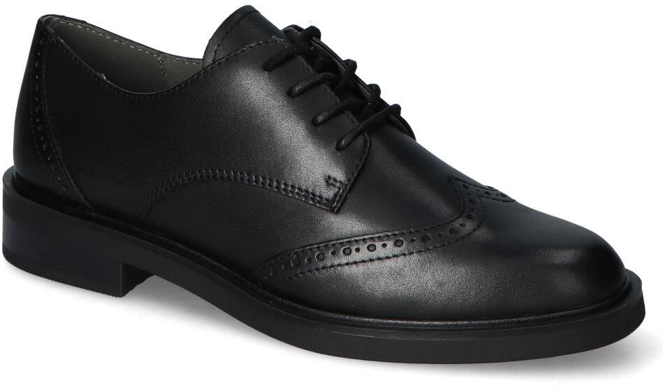 Derbies Caprice En Cuir - Talon Bloc 3cm, Largeur G | Chaussures Femme Élégantes Et Confortables