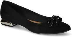 Zdjęcie Baleriny For-But 135 Czarne zamsz ozdoba - Jedwabne