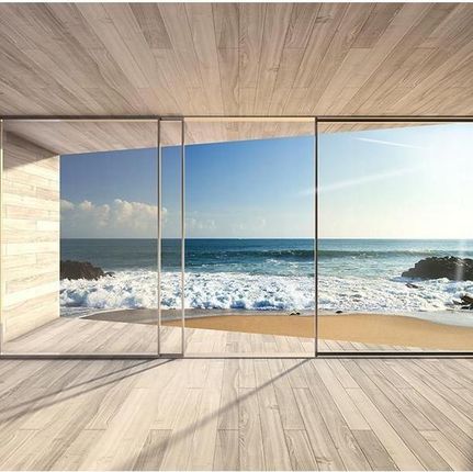 Artpro Fototapeta 3D 250X175 +Klej Okno Na Plażę Taras