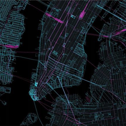 Artpro Fototapeta 3D 400X280 +Klej Mapa Manhattanu Ciemna