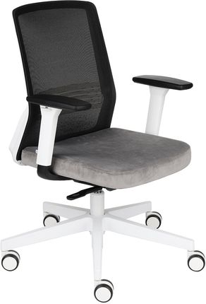 Grospol Krzesło Biurowe Coco Ws - Biały Fotel Do Pracy W Biurze, Home Office Czy Dla Nastolatka. Siatlowe Oparcie, Ergonomiczne Funkcje. (4300)