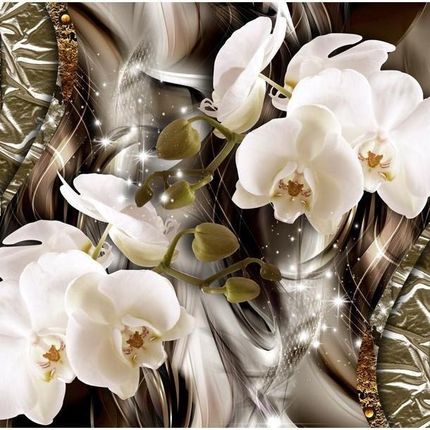 Artpro Fototapeta 3D 250X175 +Klej Złoto I Biała Orchidea