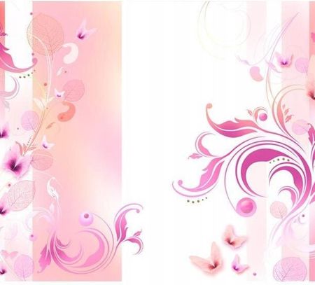 Artpro Fototapeta 3D 250X175 +Klej Biało-Różowe Pasy Kwiaty