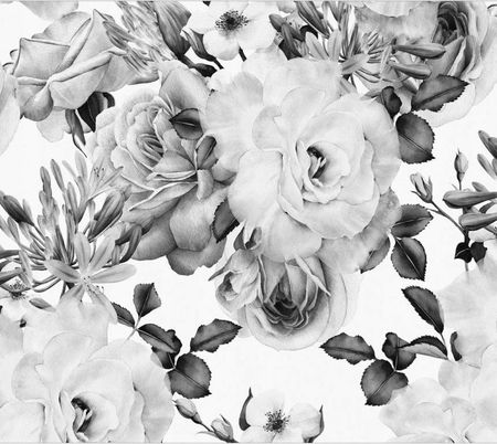 Artpro Fototapeta 3D 250X175 +Klej Szare Kwiaty Vintage