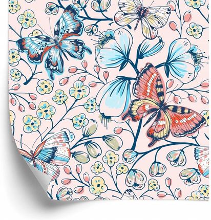 Doboxa Tapeta Dla Dzieci Kolorowe Motyle I Kwiaty 53X1000