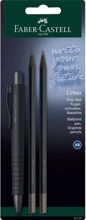 Faber Castell Długopis Poly Ball Urban All Black 2 Ołówki