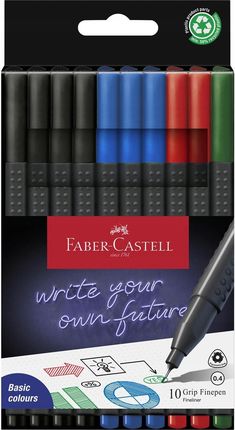 Cienkopis Grip 10 Kolorów Faber Castell