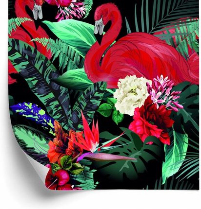 Doboxa Tapeta Flamingi Kwiaty Liście Sypialnia 53X1000