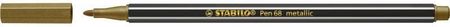 Stabilo Pen 68 Brush Flamaster Metaliczny Złoty 1Mm