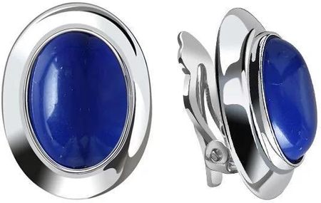 Polcarat Design Srebrne Klipsy Z Kamieniem Lapis Lazuli Kl 585
