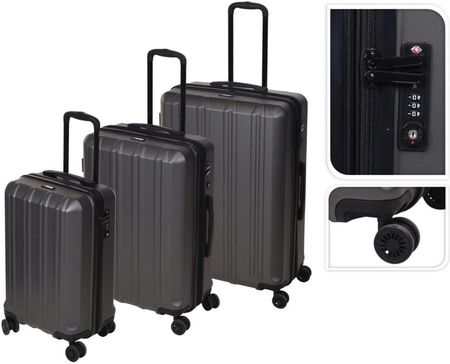 ProWorld Zestaw 3 walizek z zamkami TSA, czarny