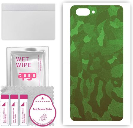 Apgo Folia Naklejka Skórka Strukturalna Na Tył Do Oppo A12E Moro | Camo Zielony Skins