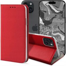 Hello Case Etui Z Klapką Do Apple Iphone 15 Plu Czerwone Zamykane Magnetyczne