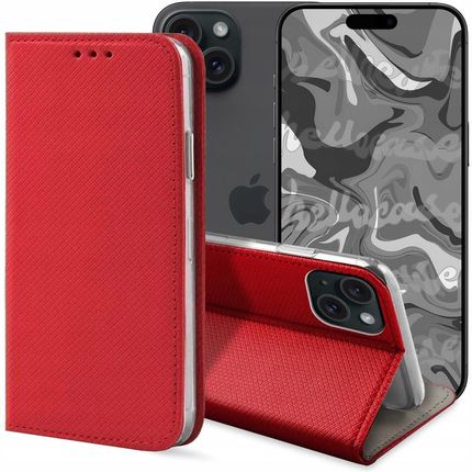 Hello Case Etui Z Klapką Do Apple Iphone 15 Czerwone Zamykane Magnetyczne