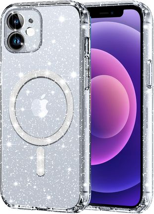 Etui do Apple iPhone 12 Brokatowe do MagSafe Clear Case Szkło na ekran