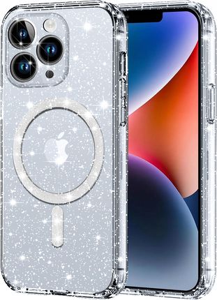 Krainagsm Etui Do Apple Iphone 13 Pro Brokatowe Magsafe Clear Case Szkło Na Ekran