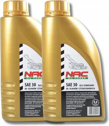 Nac Zestaw Olej Sae 30 0.6L Gold Do Kosiarek Silników Agregatów