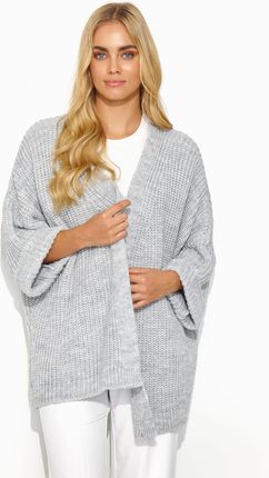 Sweter Kardigan Model S145 Grey Melange - Makadamia