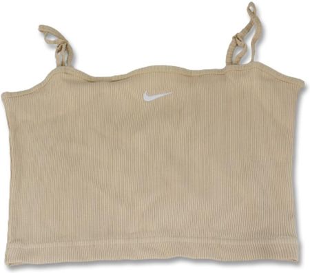 Koszulka damska Nike Sportswear Essential Rib Crop Top Sanddrift/White - DM6737-126