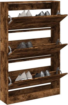 Vidaxl Szafka Na Buty Przydymiony Dąb 80X21X125 5 Cm