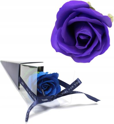 Domosfera Wysoka Róża Mydlana Pachnie W Pudełku Niebieska Kwiaty Upominek Box