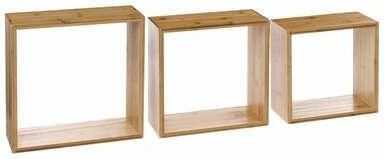 Zestaw 3 półek Cube bambus