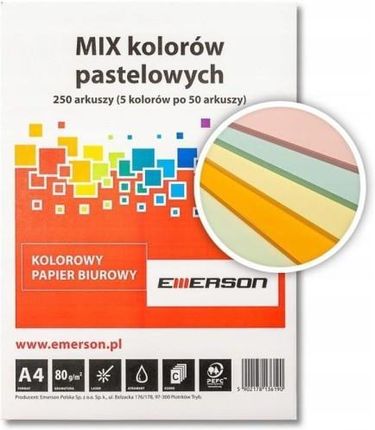 Emerson Papier Ksero A4 Mix Pastel 250Ark Xem1000250Pwn (PPK2301020)