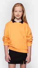 Bluza dresowa pomarańczowa gładka z ozdobną gumą