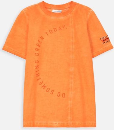 T-shirt z krótkim rękawem pomarańczowy z napisami
