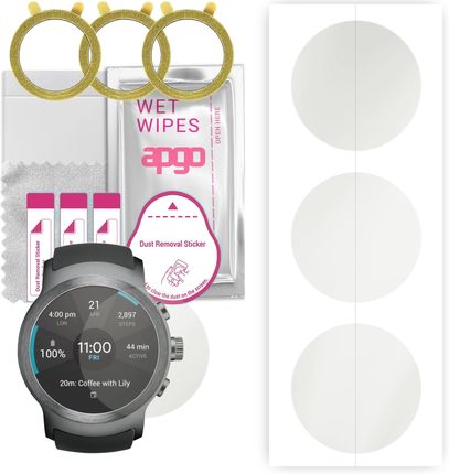 3x Folia hydrożelowa MATOWA do LG Watch Sport - apgo Smartwatch Hydrogel MATTE Protection Ochrona na ekran smartwatcha