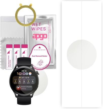 1x Folia hydrożelowa MATOWA do Huawei Watch 3 Active - apgo Smartwatch Hydrogel MATTE Protection Ochrona na ekran smartwatcha