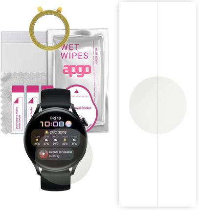 1x Folia hydrożelowa MATOWA do Huawei Watch 3 - apgo Smartwatch Hydrogel MATTE Protection Ochrona na ekran smartwatcha