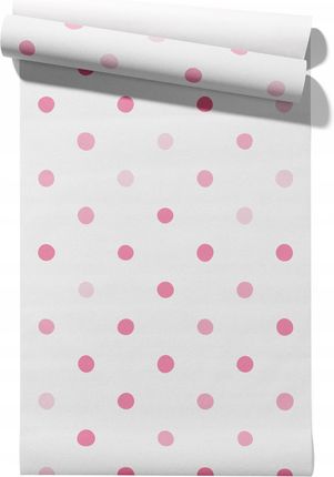 Tapdruk Tapeta Pink Polka Dots flizelinowa lub samoprzylepna