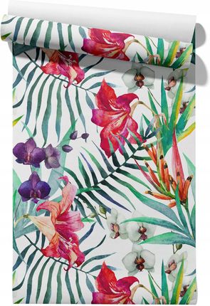 Tapdruk Tapeta Kwiaty Tropikalne flizelinowa lub samoprzylepna, akwarelowe kwiaty
