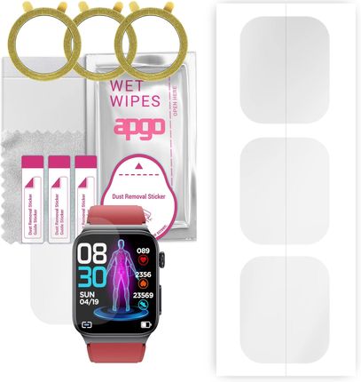 3x Folia ochronna hydrożelowa do Watchmark Kardiowatch Cardio One - apgo Smartwatch Hydrogel Protection Ochrona na ekran smartwatcha
