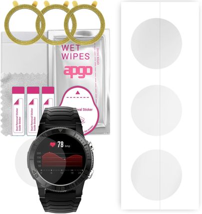 3x Folia ochronna hydrożelowa do Kumi U5 - apgo Smartwatch Hydrogel Protection Ochrona na ekran smartwatcha