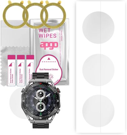 3x Folia ochronna hydrożelowa do Maxcom Ecowatch1 - apgo Smartwatch Hydrogel Protection Ochrona na ekran smartwatcha