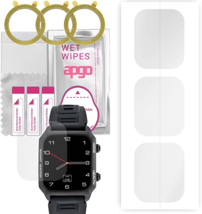 3x Folia ochronna hydrożelowa do Watchmark Kardiowatch Focus - apgo Smartwatch Hydrogel Protection Ochrona na ekran smartwatcha