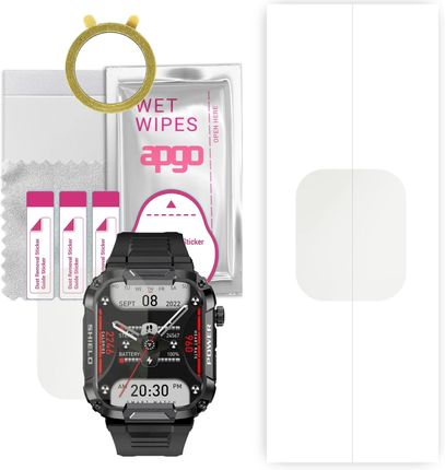 1x Folia hydrożelowa MATOWA do Rubicon RNCF07 - apgo Smartwatch Hydrogel MATTE Protection Ochrona na ekran smartwatcha